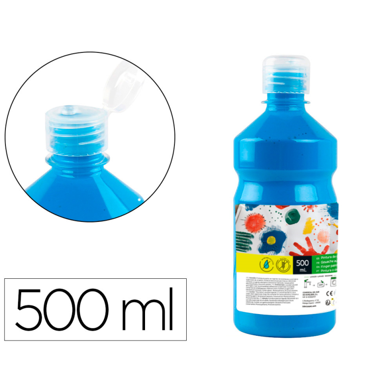 Tempera liquida liderpapel escolar 500 ml azul
