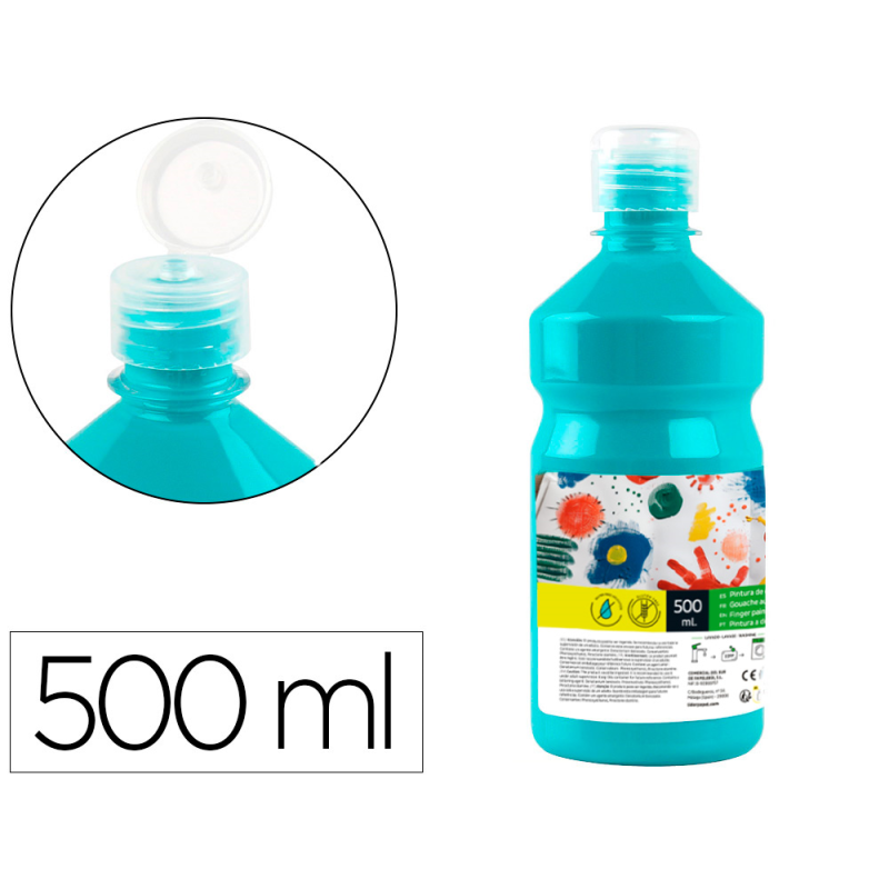 Tempera liquida liderpapel escolar 500 ml turquesa