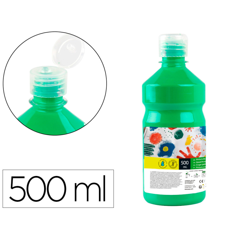 Tempera liquida liderpapel escolar 500 ml verde