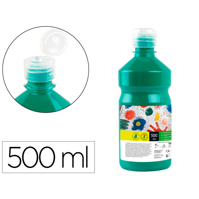 Tempera liquida liderpapel escolar 500 ml verde oscuro