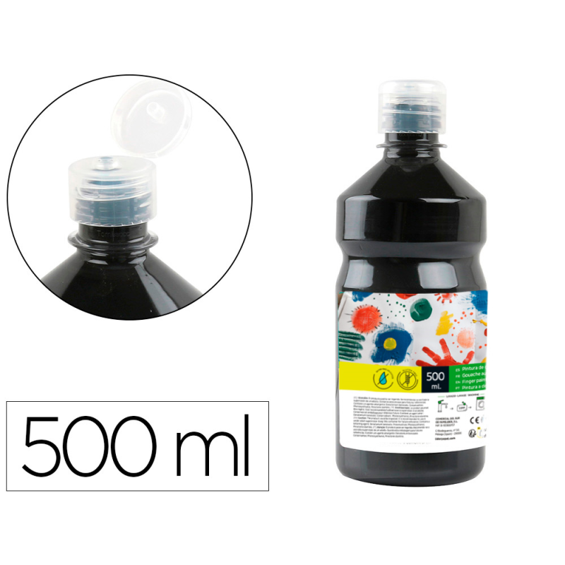 Tempera liquida liderpapel escolar 500 ml negro