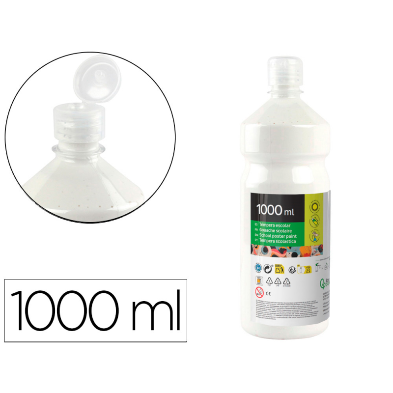 Tempera liquida liderpapel escolar 1000 ml blanco