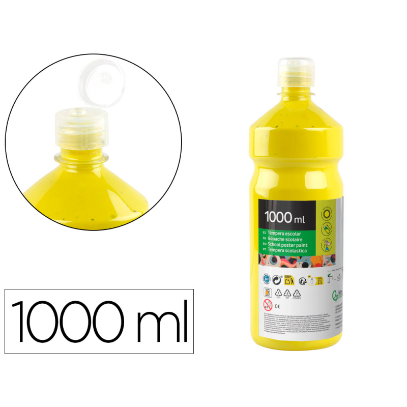 Tempera liquida liderpapel escolar 1000 ml amarillo limon