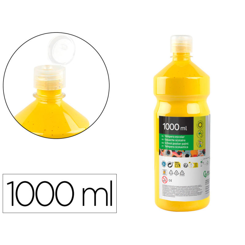 Tempera liquida liderpapel escolar 1000 ml amarillo