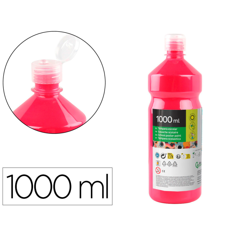 Tempera liquida liderpapel escolar 1000 ml fucsia
