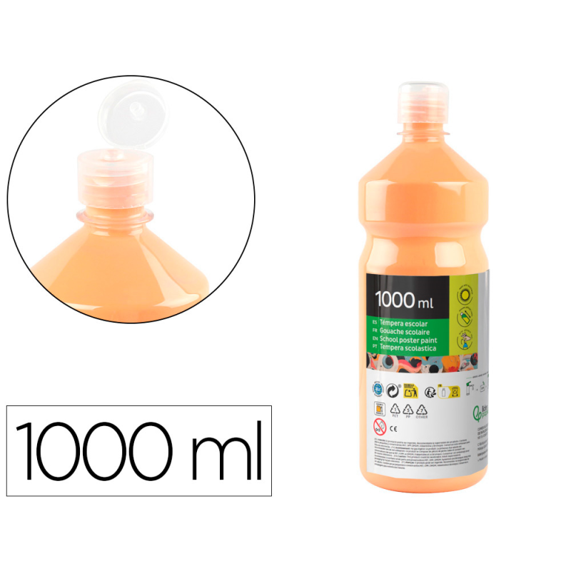 Tempera liquida liderpapel escolar 1000 ml carne