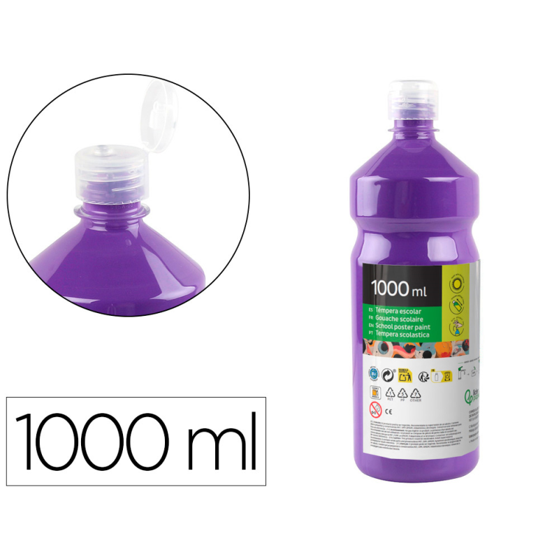 Tempera liquida liderpapel escolar 1000 ml violeta