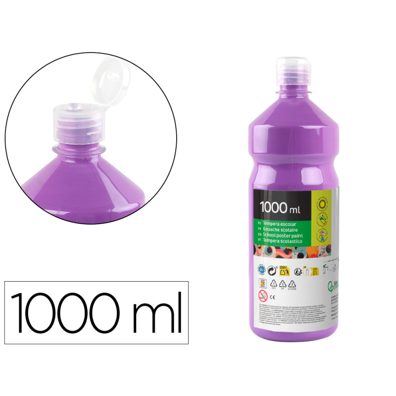 Tempera liquida liderpapel escolar 1000 ml lila