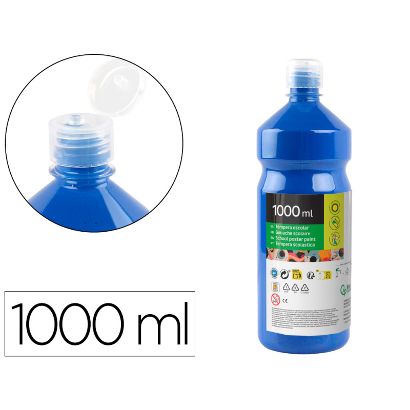 Tempera liquida liderpapel escolar 1000 ml azul marino