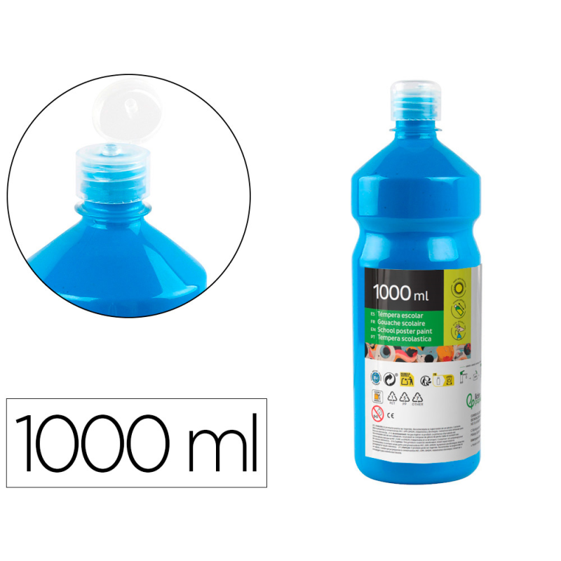 Tempera liquida liderpapel escolar 1000 ml azul