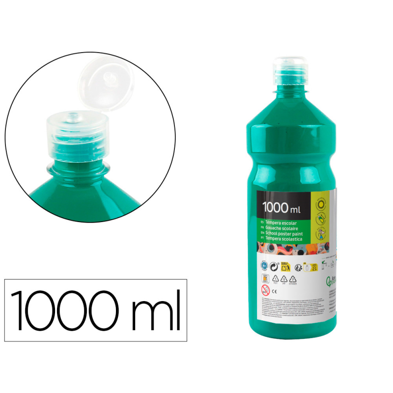 Tempera liquida liderpapel escolar 1000 ml verde oscuro