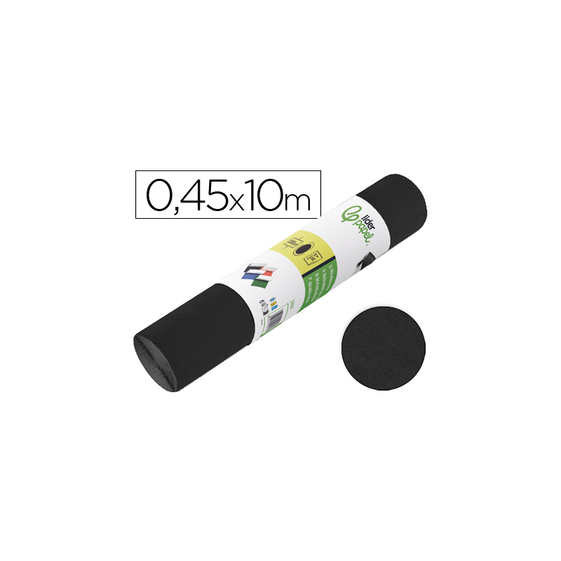 Rollo adhesivo liderpapel especial ante negro rollo de 0,45 x 10 mt