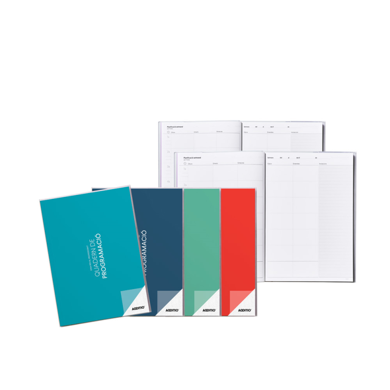 Cuaderno de programacion catalan additio din a4 plan mensual y programacion semanal del curso