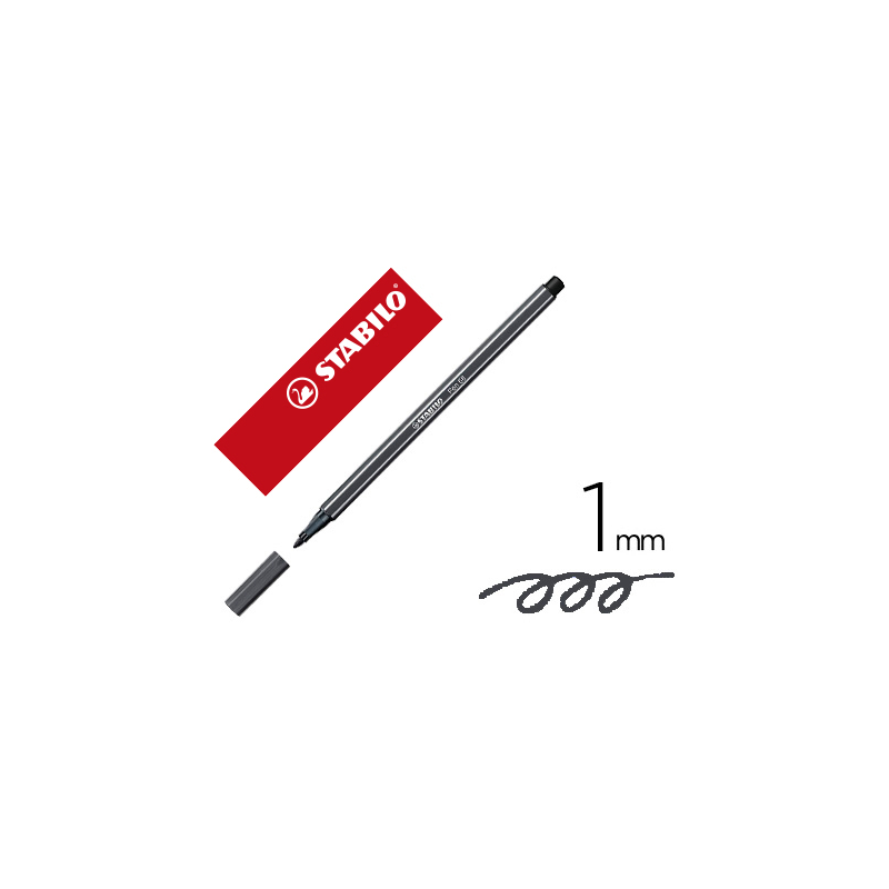 Rotulador stabilo acuarelable pen 68 gris paynes punta gruesa 1mm