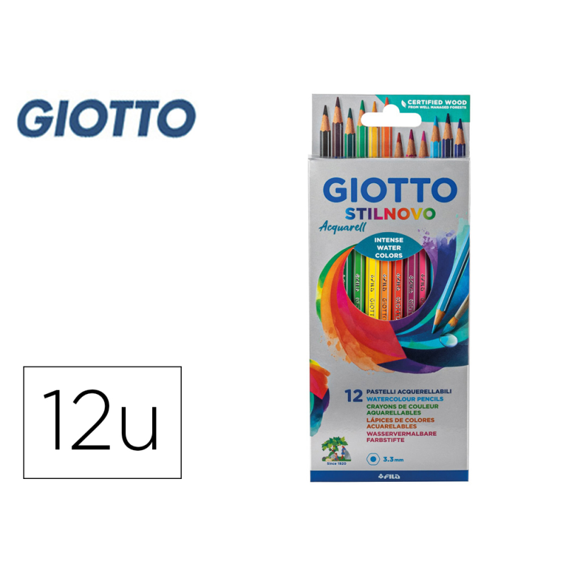 Lapices de colores giotto stilnovo acuarelables caja de 12 colores surtidos
