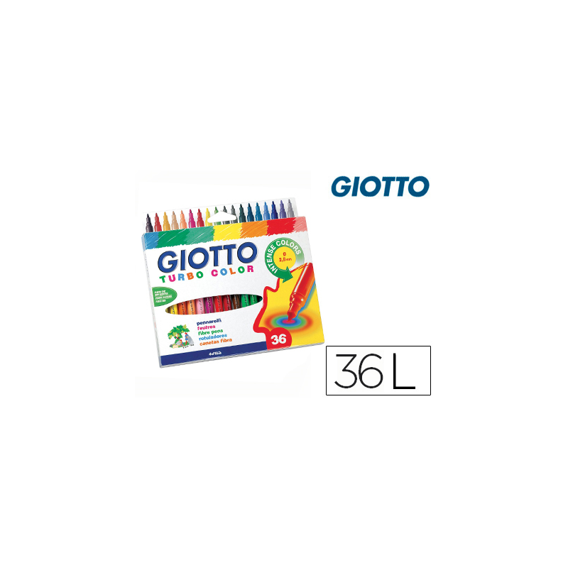 Rotulador giotto turbo color caja de 36 unidades colores surtidos