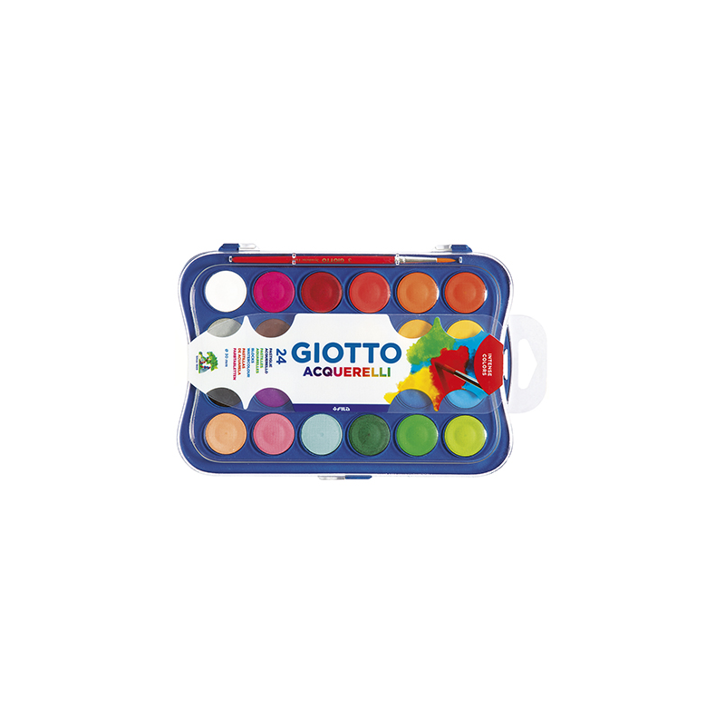 Acuarela giotto 24 colores con pincel estuche de plastico