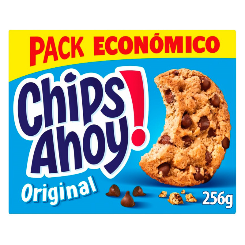 Galleta chips ahoy paquete de 128 gr caja de 2 unidades