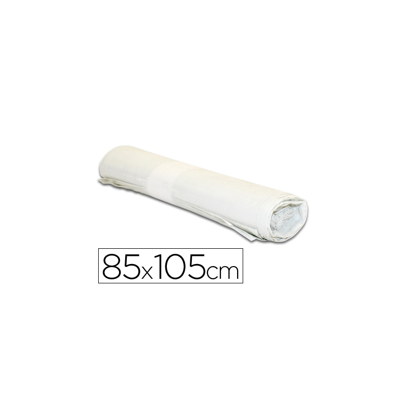 Bolsa basura industrial blanca 85x105cm galga 110 rollo de 10 unidades