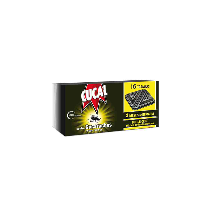 Trampa cucal contra cucarachas y huevos doble cebo 3 meses de eficacia pack de 6 trampas