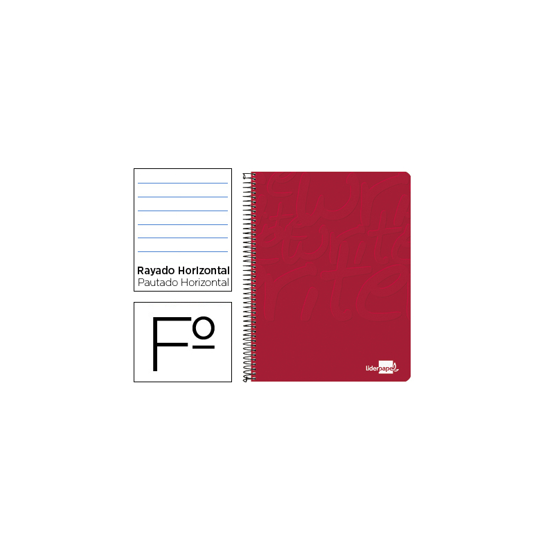 Cuaderno espiral liderpapel folio write tapa blanda 80h 60gr horizontal con margen color rojo