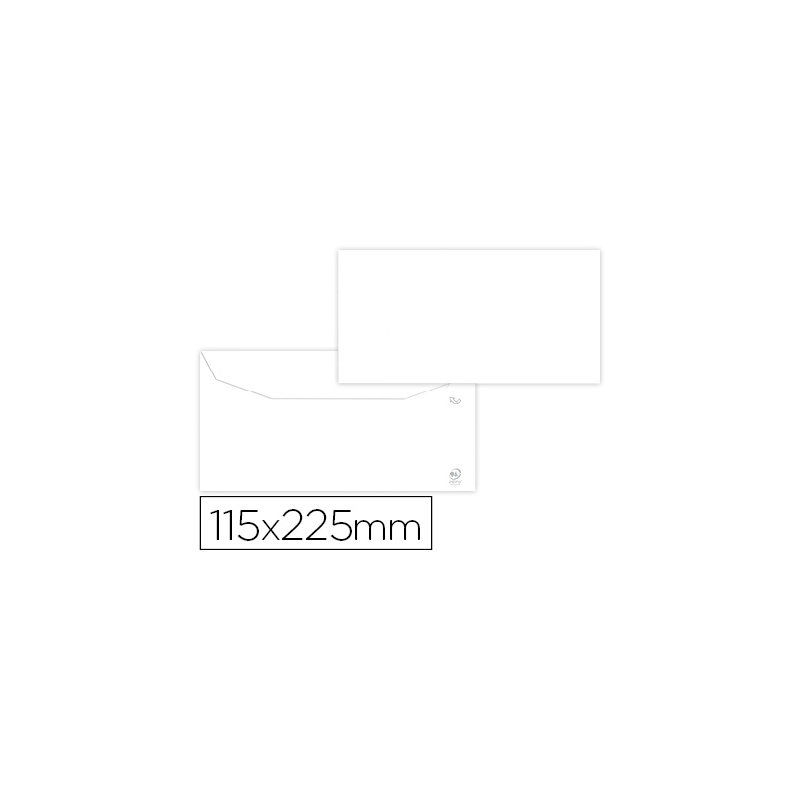 Sobre liderpapel blanco 115x225 mm solapa engomada papel offset 80 gr caja de 500 unidades