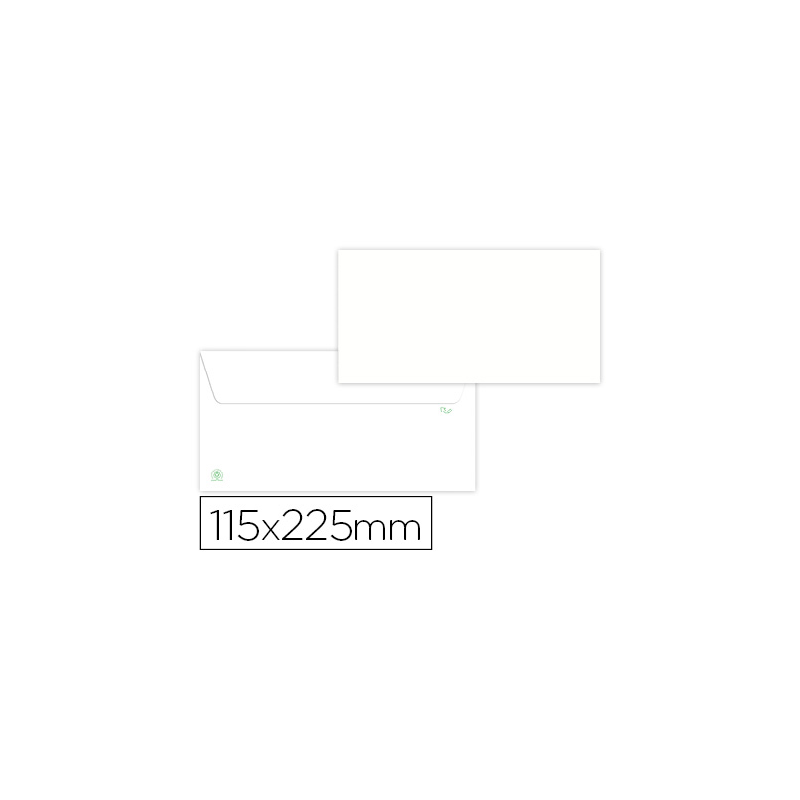 Sobre liderpapel blanco 115x225 mm solapa tira de silicona papel reciclado 90 gr caja de 500 unidades