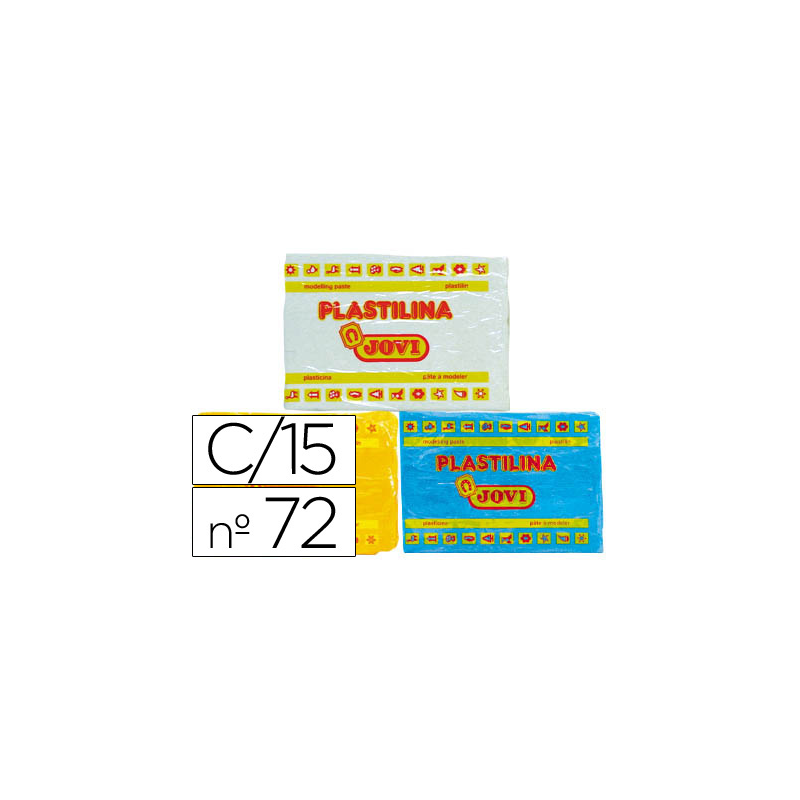 Plastilina jovi 72 tamaño grande caja de 15 unidades colores surtidos