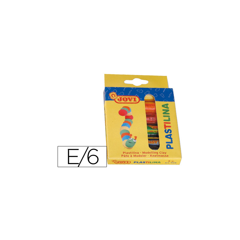 Plastilina jovi estuche de 6 barras colores surtidos