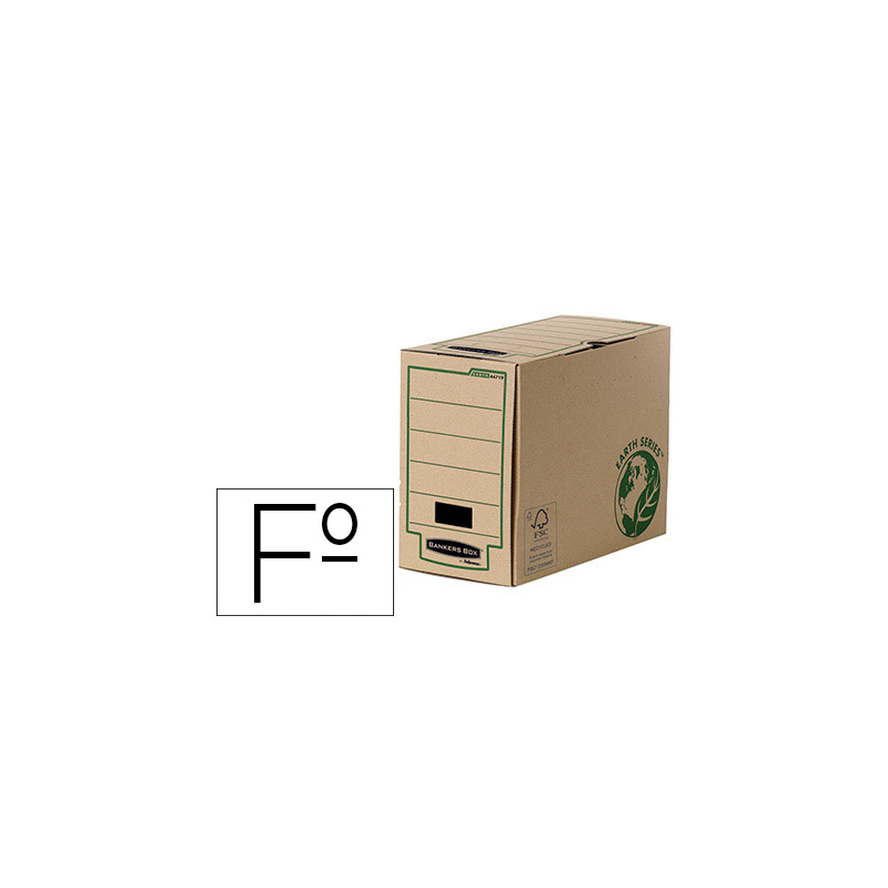 Caja archivo definitivo fellowes folio carton reciclado lomo 150 mm