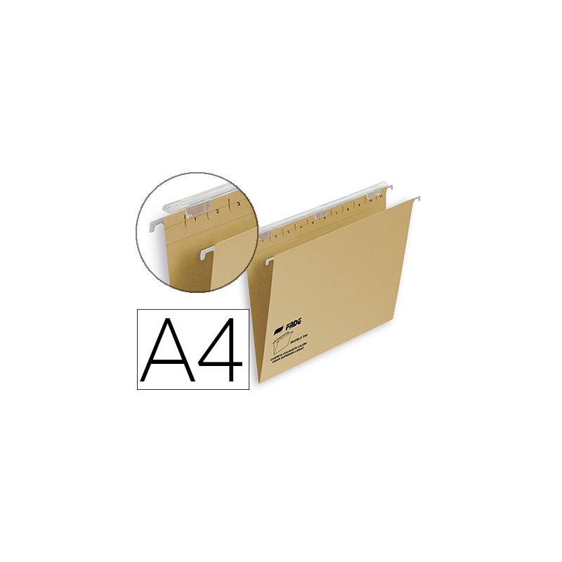 Carpeta colgante fade tiki din a4 visor superior 290 mm efecto lupa kraft eco 230 g/m lomo v