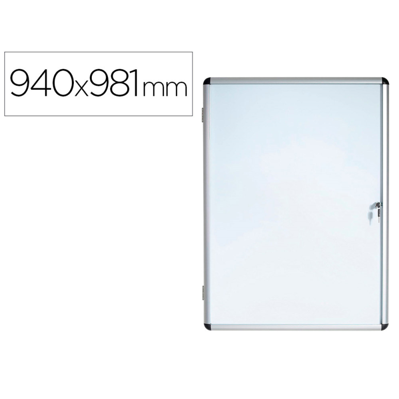 Vitrina de anuncios bi-office fondo magnetico extraplana de interior 940x981 mm