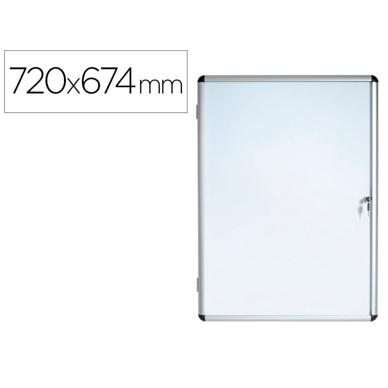 Vitrina de anuncios bi-office fondo magnetico extraplana de interior 720x674 mm