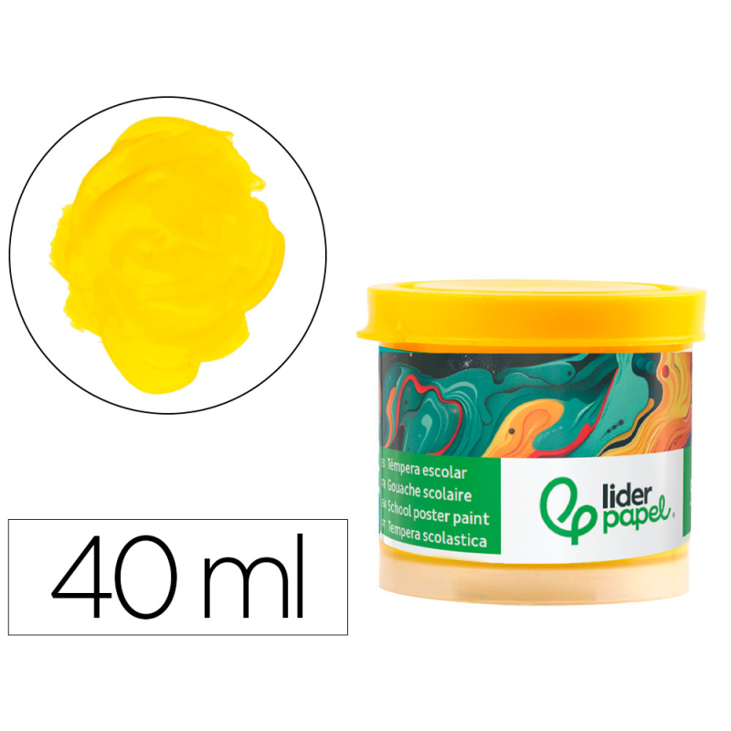 Tempera liderpapel escolar 40 ml amarillo