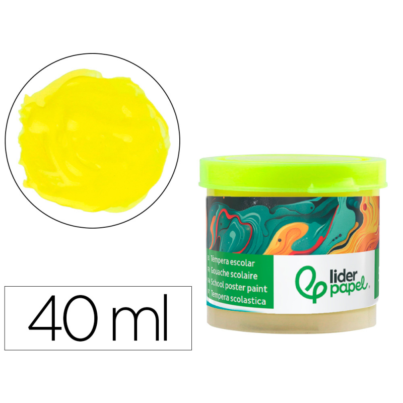 Tempera liderpapel escolar 40 ml amarillo limon