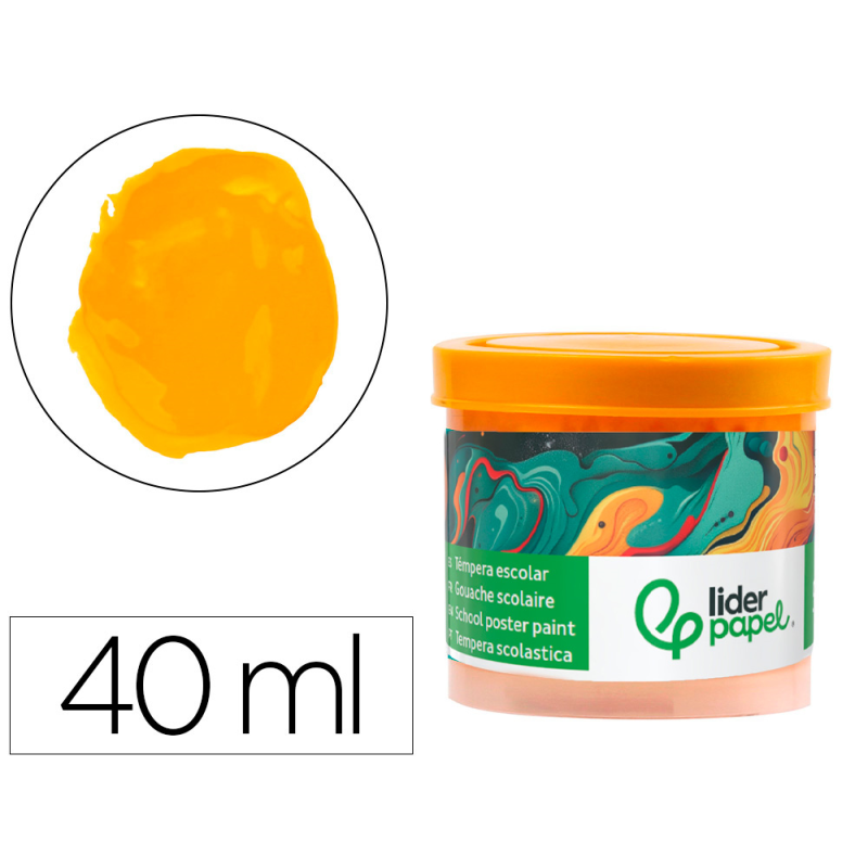 Tempera liderpapel escolar 40 ml amarillo oro