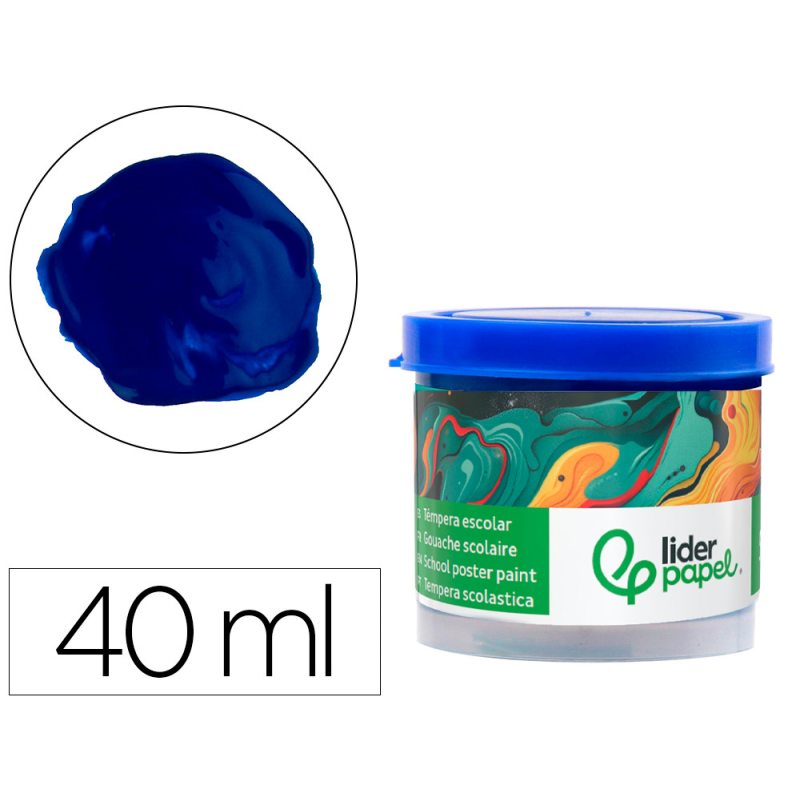 Tempera liderpapel escolar 40 ml azul ultramar