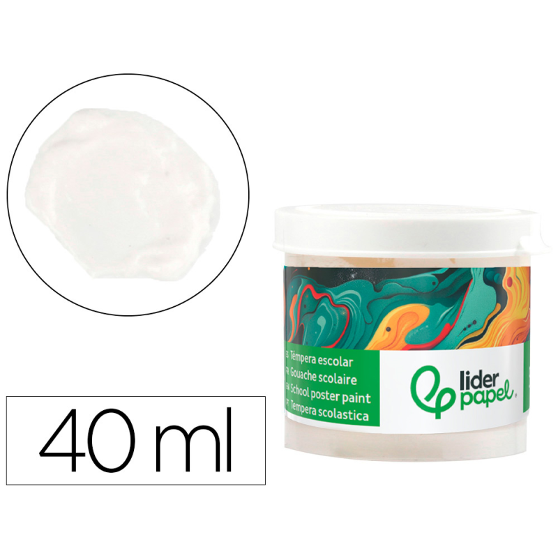 Tempera liderpapel escolar 40 ml blanco