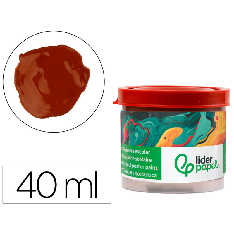 Tempera liderpapel escolar 40 ml marron