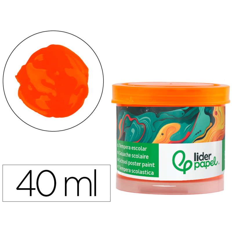 Tempera liderpapel escolar 40 ml naranja