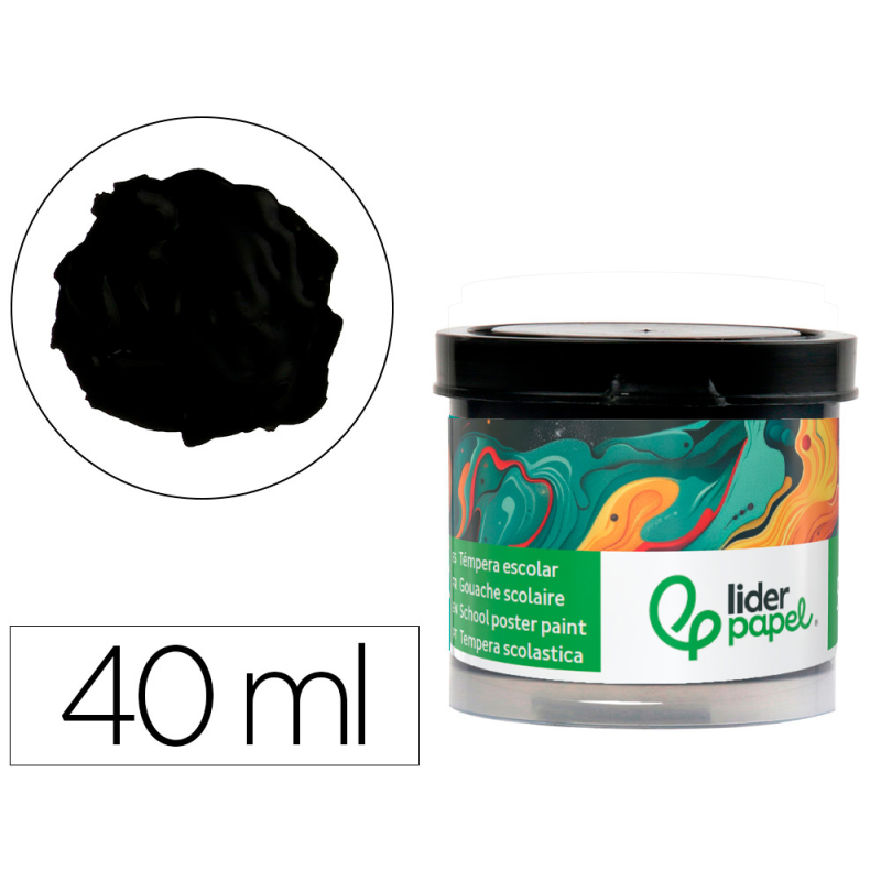 Tempera liderpapel escolar 40 ml negro
