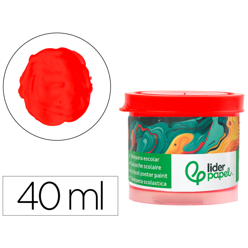 Tempera liderpapel escolar 40 ml rojo