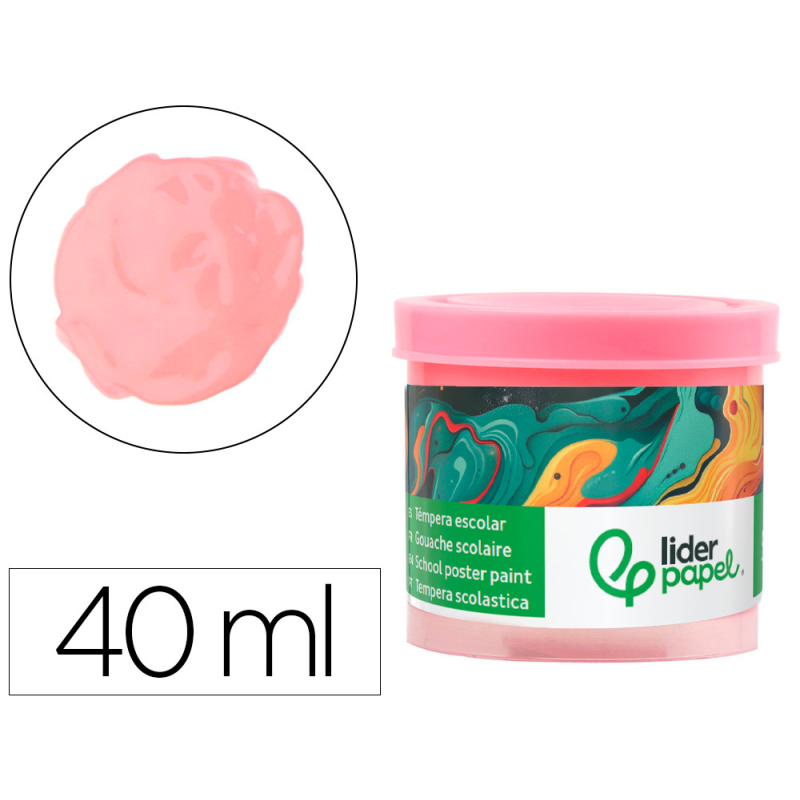 Tempera liderpapel escolar 40 ml rosa