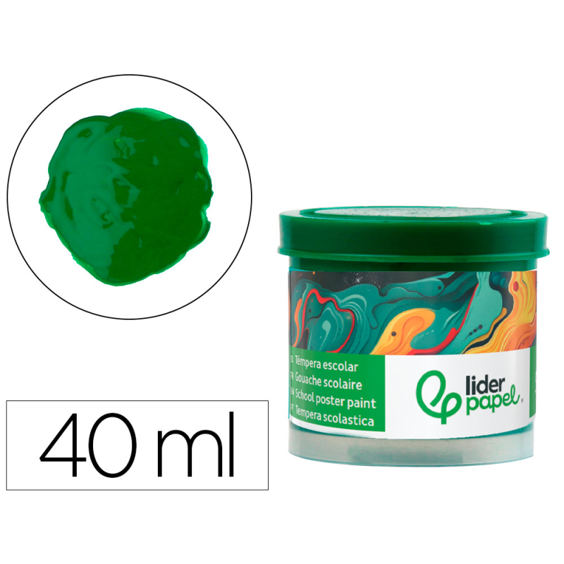 Tempera liderpapel escolar 40 ml verde