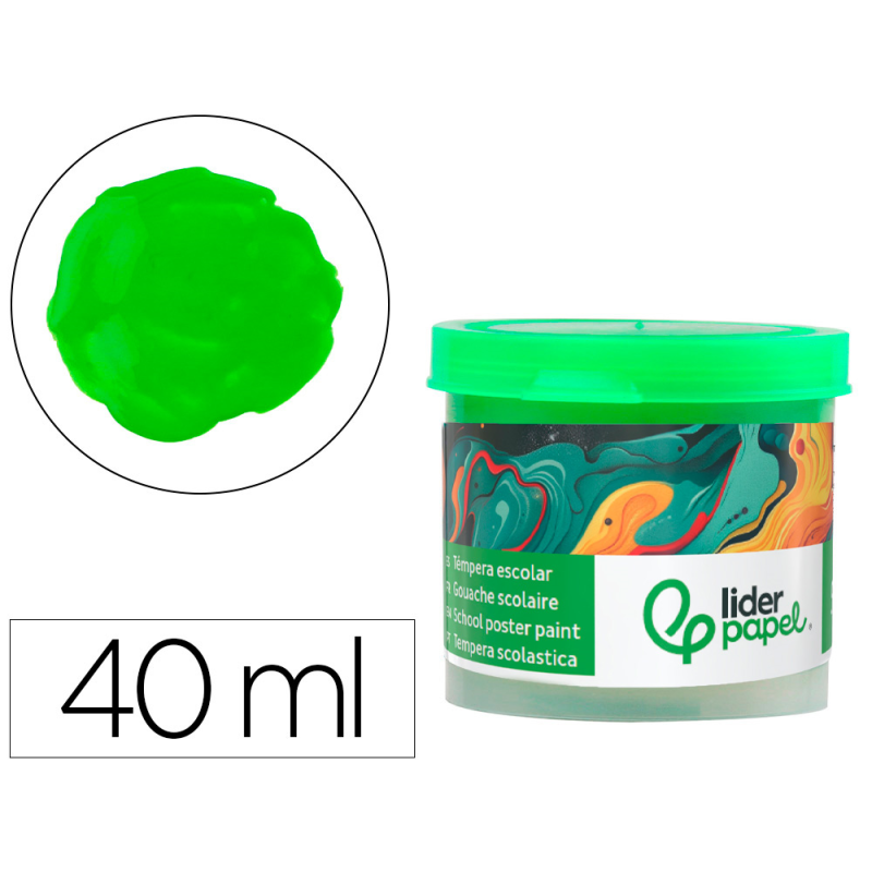 Tempera liderpapel escolar 40 ml verde claro