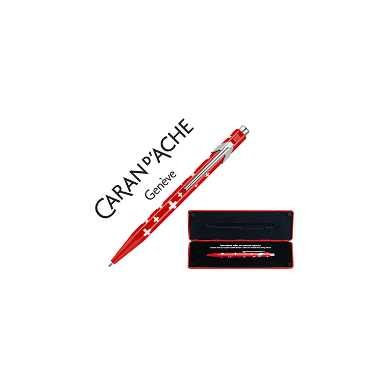 Boligrafo caran d'ache 849 total swiss con estuche punta media