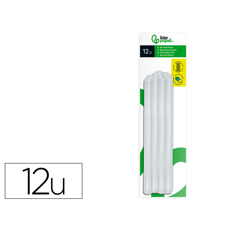 Barra termofusible liderpapel 7 mm de diametro x 200 mm de alto blister de 12 unidades