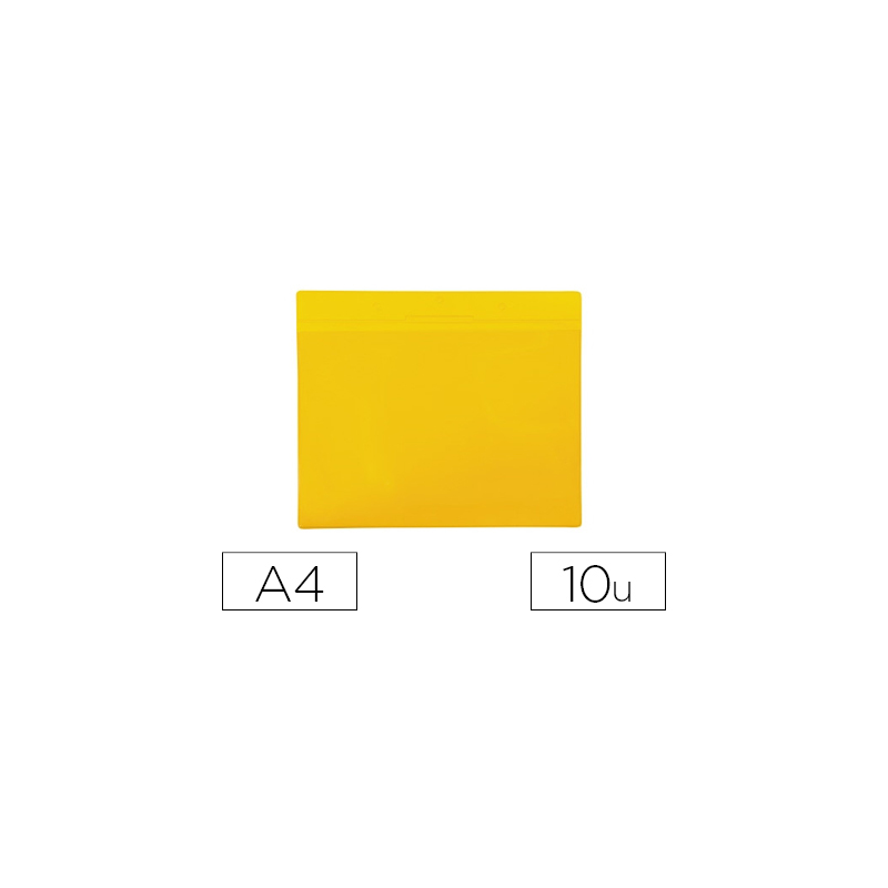 Funda djois magnetica din a4 horizontal identificacion palets y estanterias amarillo pack de 10 unidades