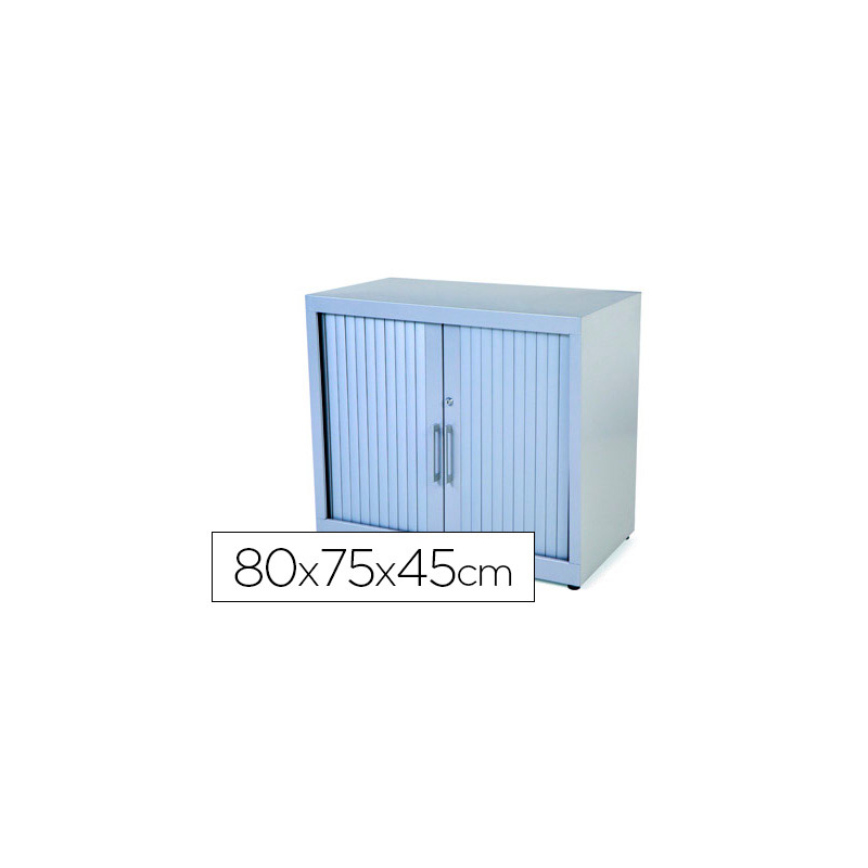 Armario metalico rocada dos puertas tipo persiana con una balda serie store 70x80x45 cm acabado gris/gris