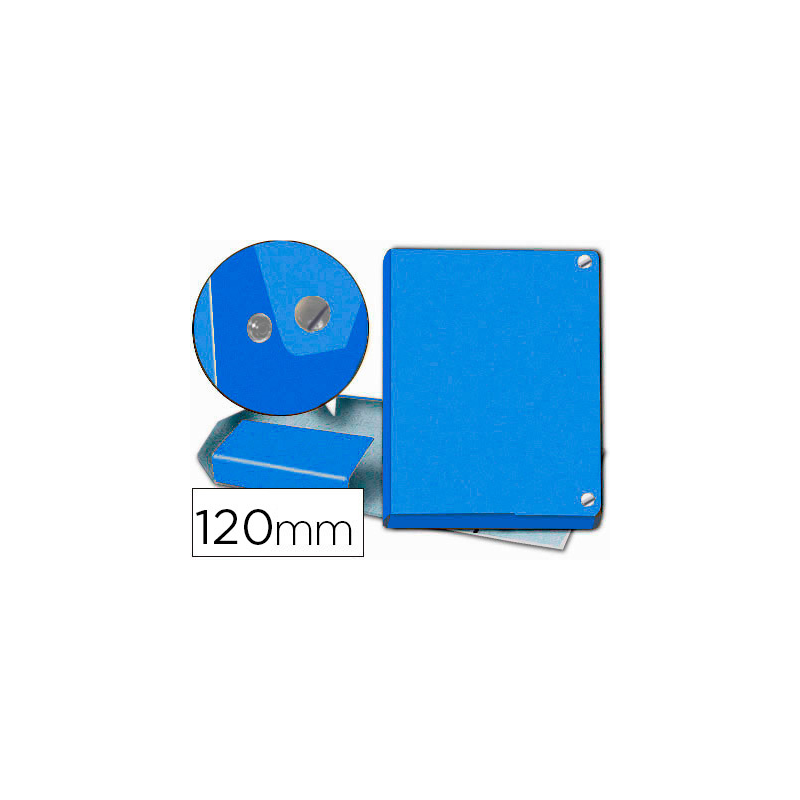 Carpeta proyectos pardo folio lomo 120 mm carton forrado azul con broche